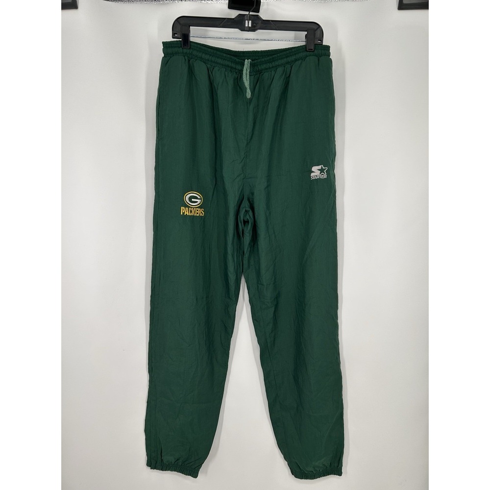 Vintage Starter Green Bay Packers Track‎ Pants Nylon Joggers 90s NFL Mens Large